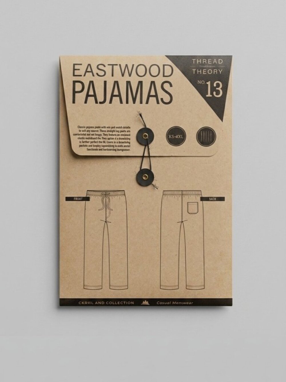 Thread Theory Eastwood Pajamas Sewing Pattern No 13 Classic Style Mens Lounge